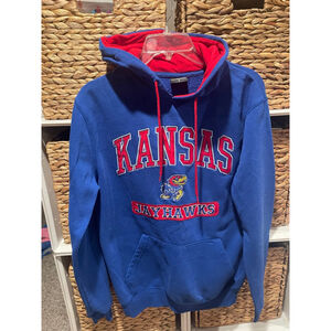 Kansas Jayhawks Hoodie - Blue & Red (Size S) Unisex Adult